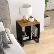 vidaXL Bijzettafel 40x31x46 cm massief mangohout en bewerkt hout - Aashly