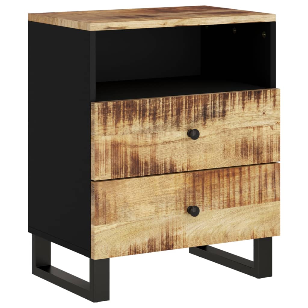 vidaXL Nachtkastje 50x33x62 cm massief mangohout en bewerkt hout - Aashly