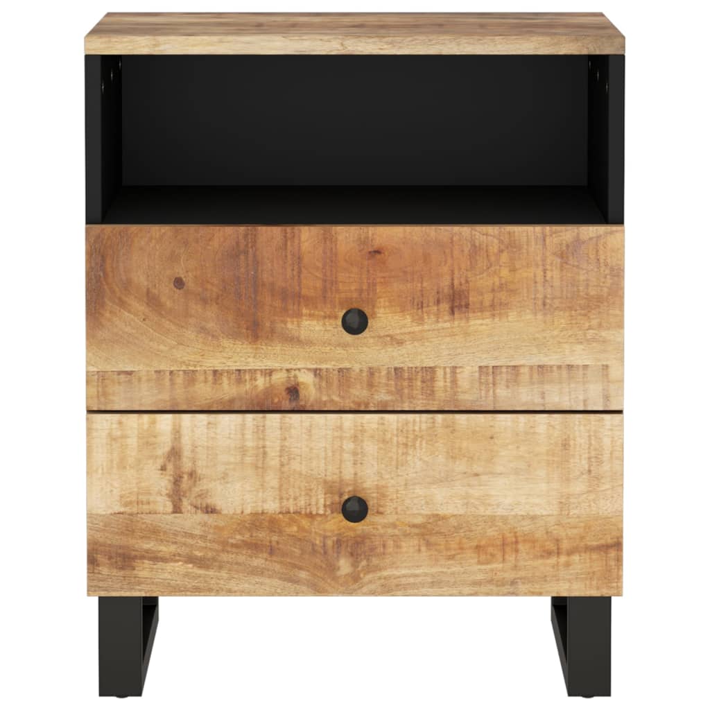 vidaXL Nachtkastje 50x33x62 cm massief mangohout en bewerkt hout - Aashly