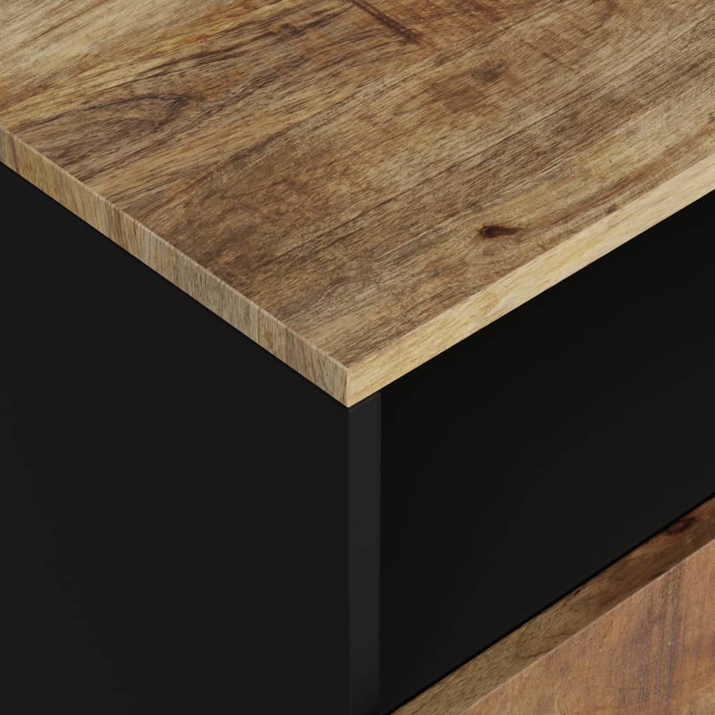 vidaXL Nachtkastje 50x33x62 cm massief mangohout en bewerkt hout - Aashly