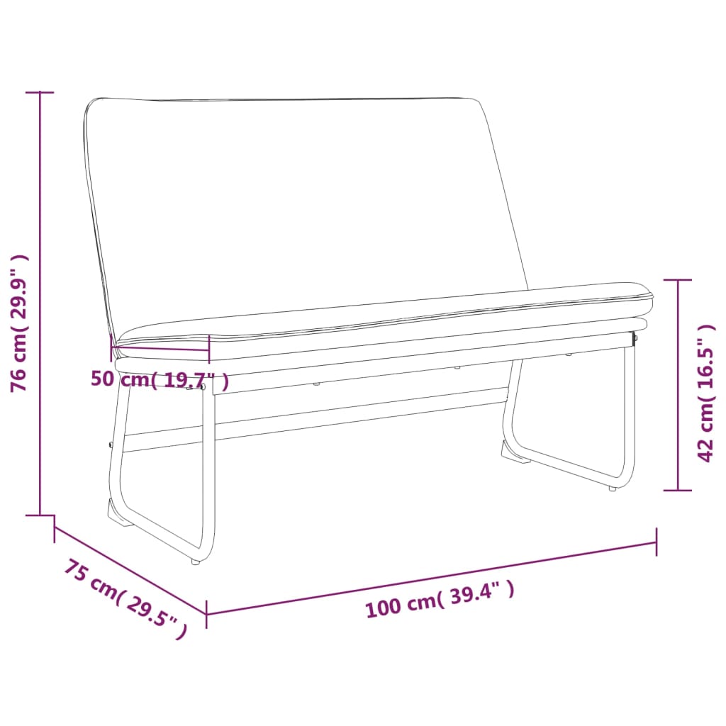 vidaXL Bankje 100x75x76 cm stof donkergrijs