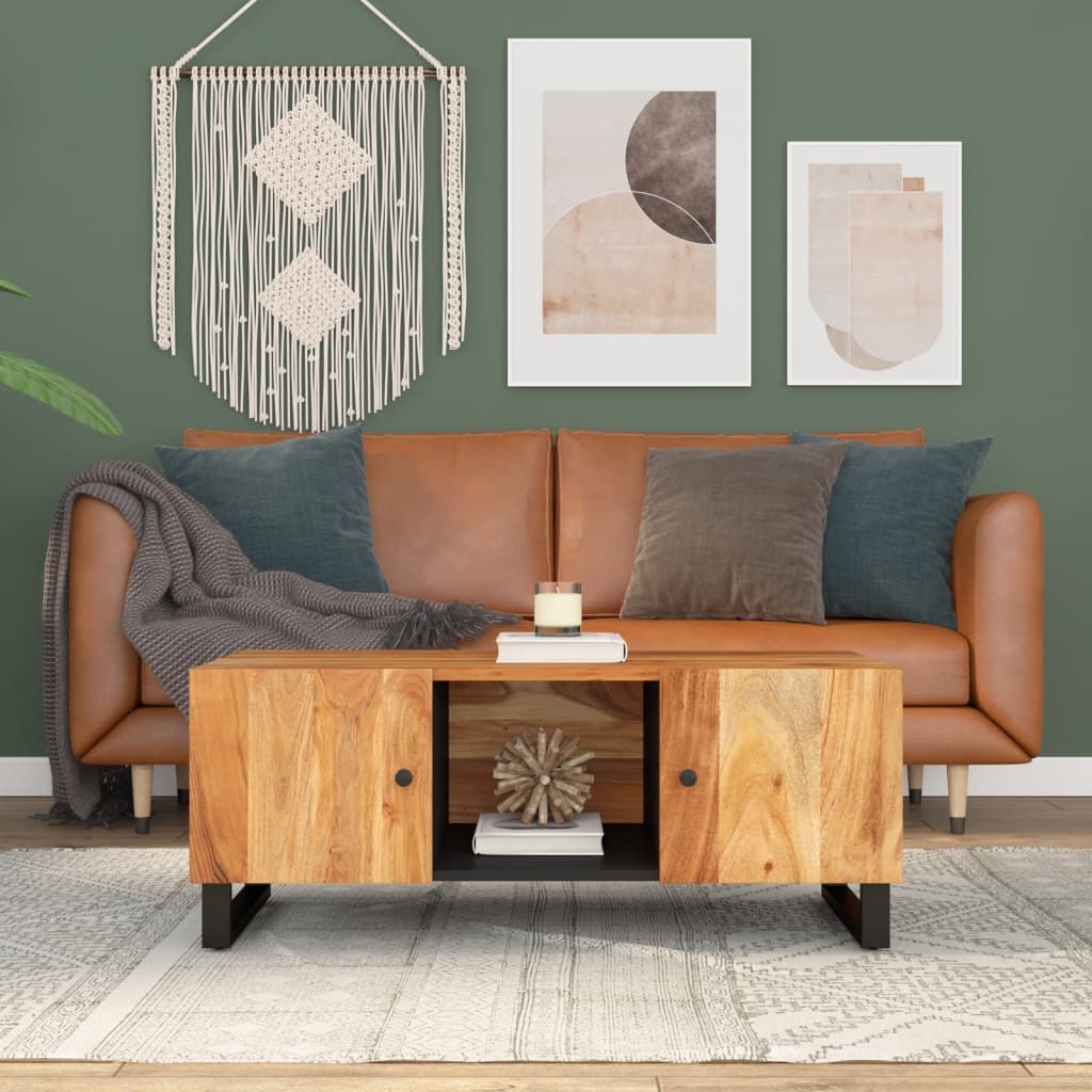 vidaXL Salontafel 100x54x40 cm massief mangohout en bewerkt hout - Aashly