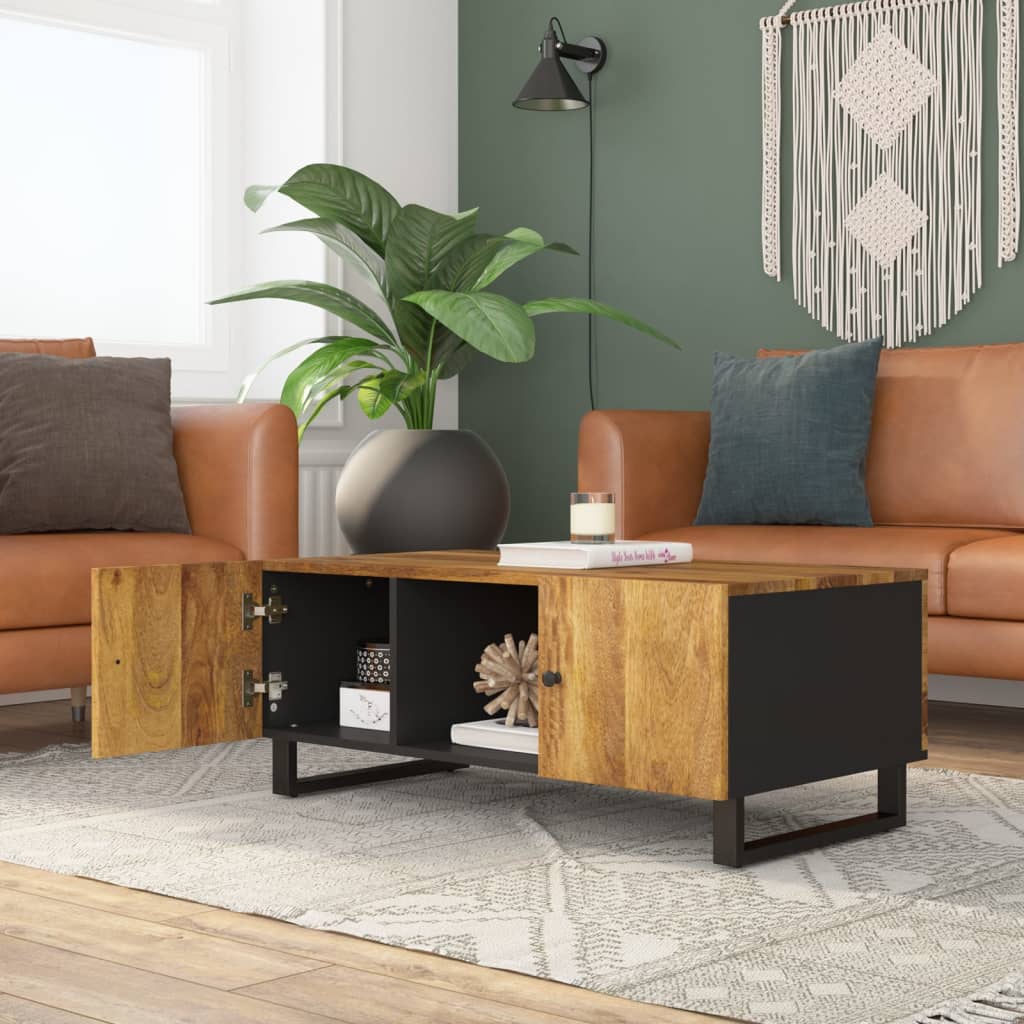 vidaXL Salontafel 100x54x40 cm massief mangohout en bewerkt hout - Aashly