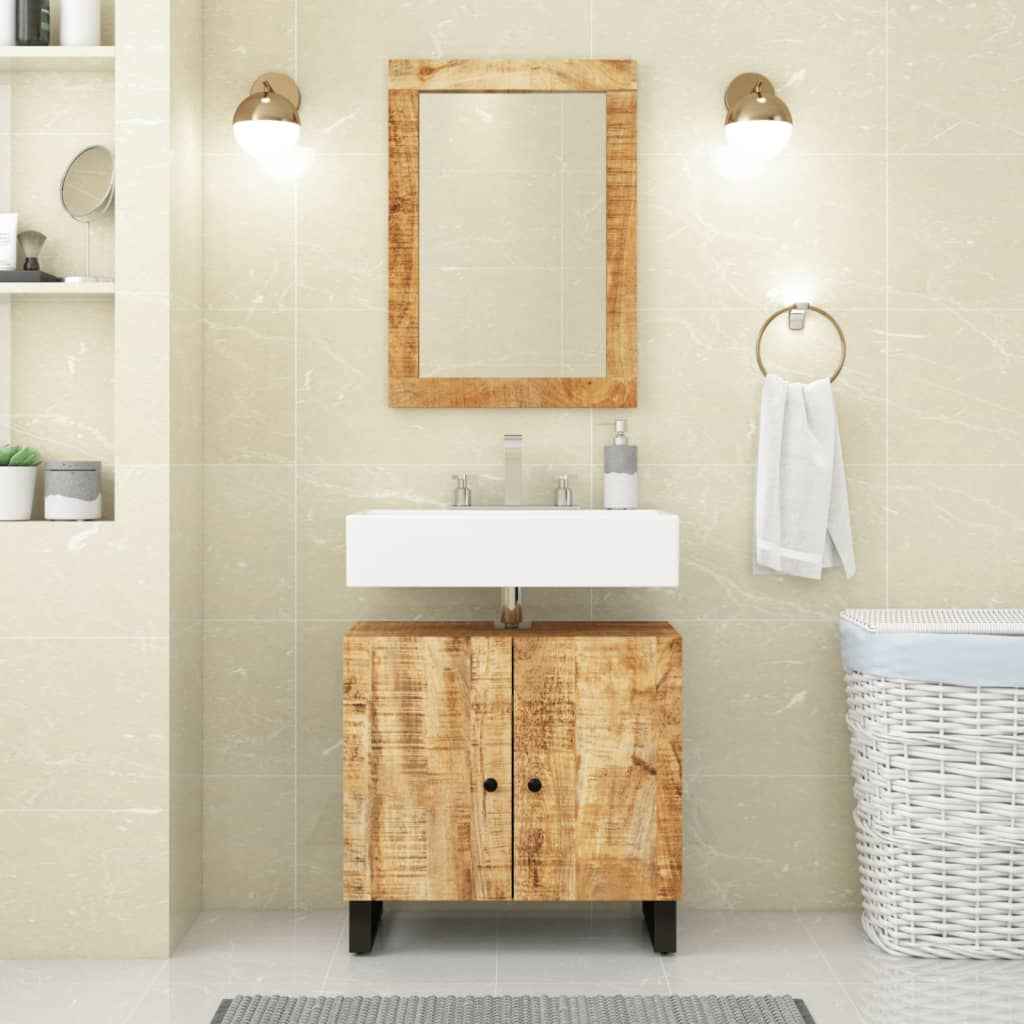 vidaXL Spiegel 70x50 cm massief gerecycled hout en glas