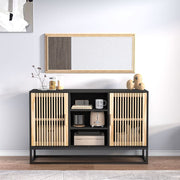 vidaXL Dressoir 105x30x65 cm bewerkt hout zwart - Aashly