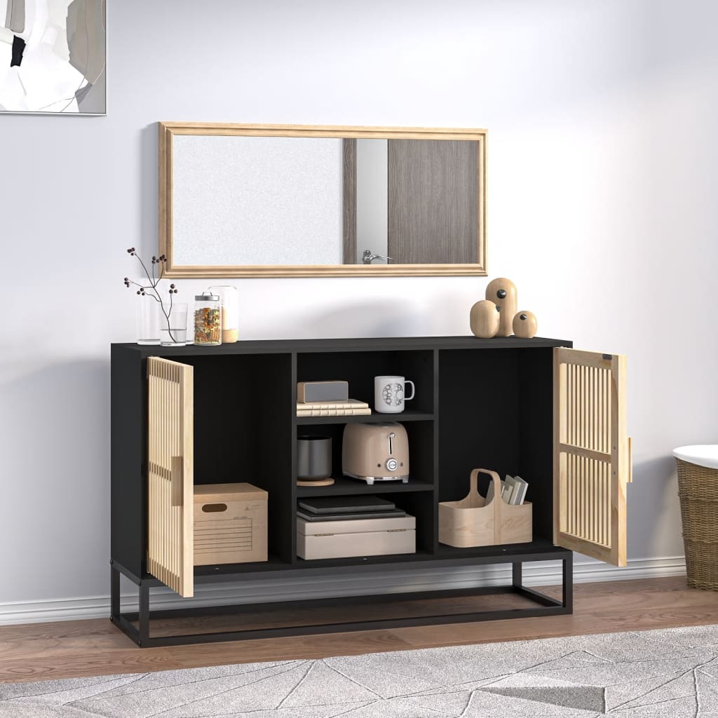 vidaXL Dressoir 105x30x65 cm bewerkt hout zwart - Aashly