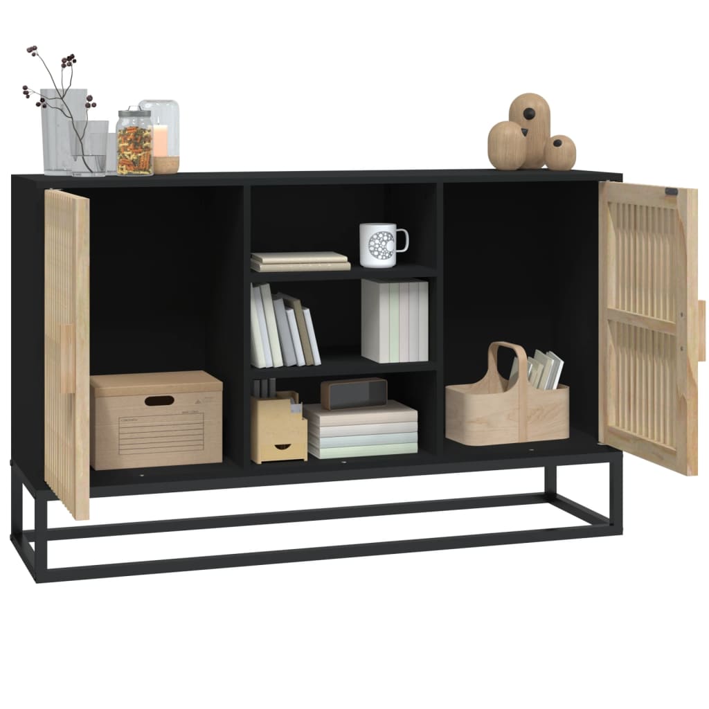 vidaXL Dressoir 105x30x65 cm bewerkt hout zwart - Aashly