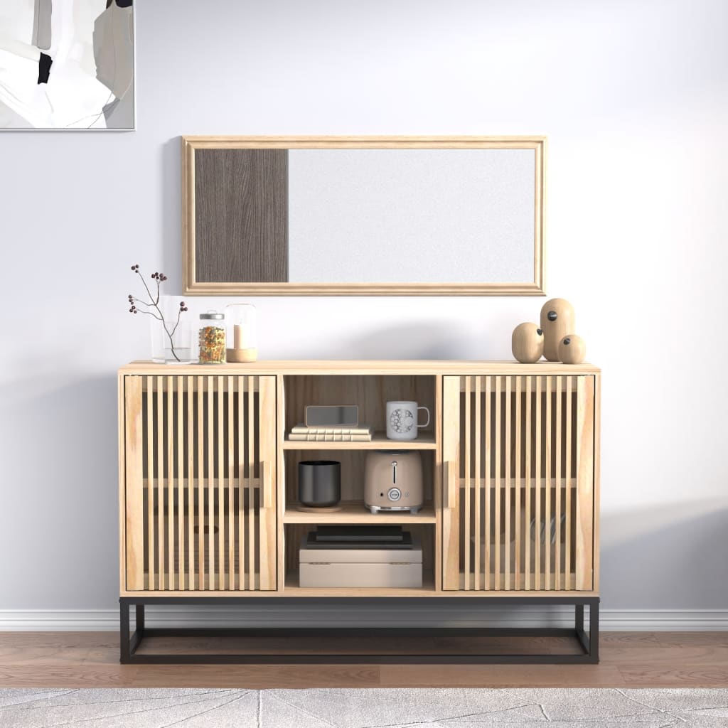 vidaXL Dressoir 105x30x65 cm bewerkt hout zwart - Aashly