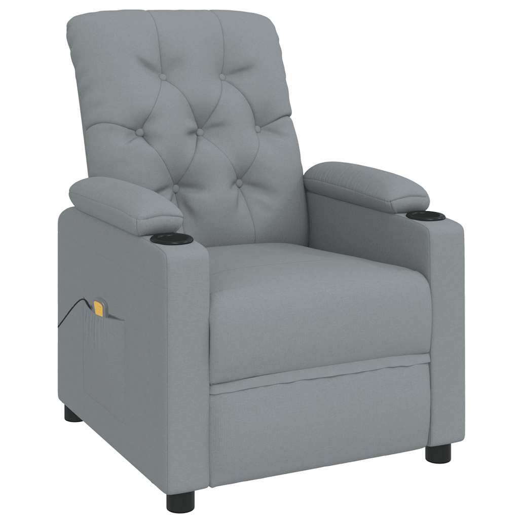 vidaXL Massagestoel met lichtgrijze stof