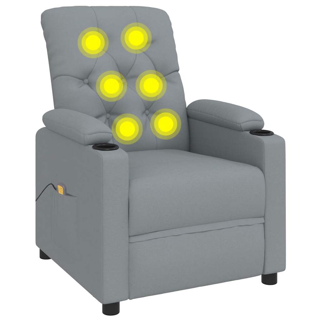 vidaXL Massagestoel met lichtgrijze stof
