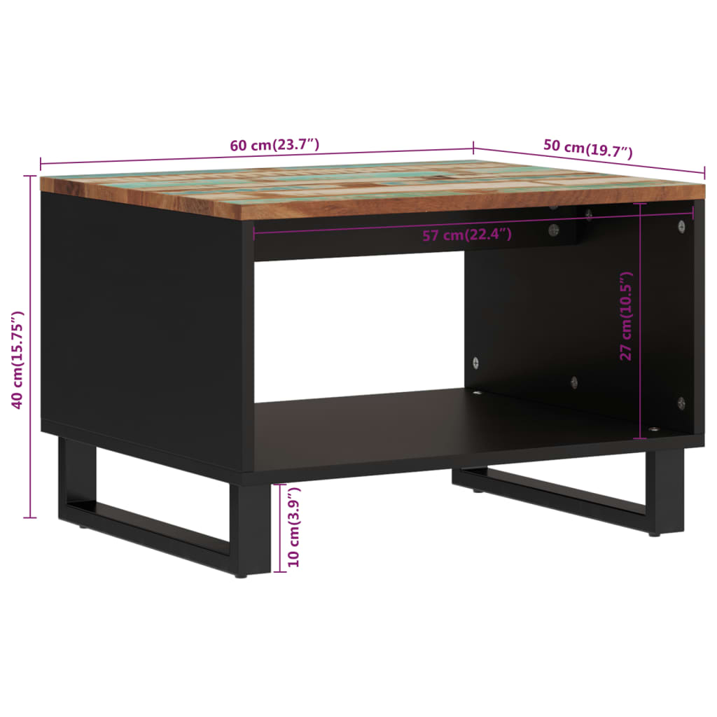 vidaXL Coffee table 60x50x40 cm solid acacia wood