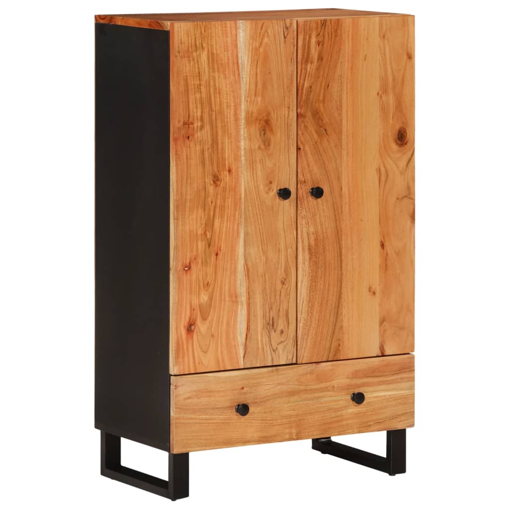 vidaXL Hoge kast met lade 60x33x100 cm massief mangohout en ijzer
