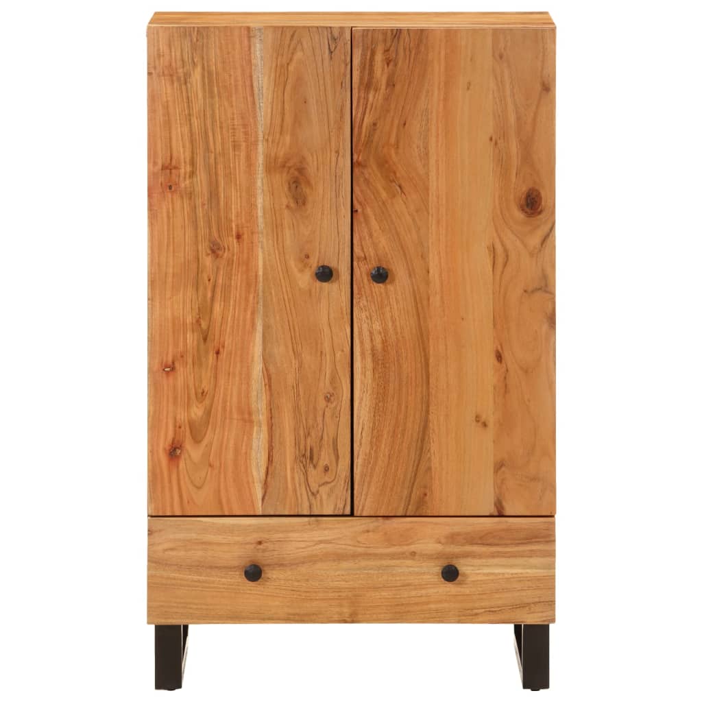 vidaXL Hoge kast met lade 60x33x100 cm massief mangohout en ijzer