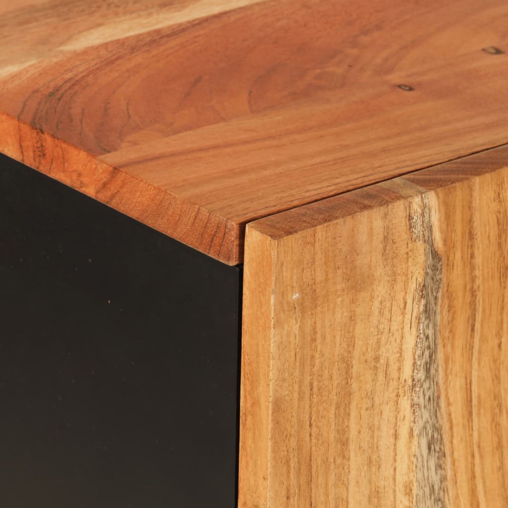 vidaXL Hoge kast met lade 60x33x100 cm massief mangohout en ijzer