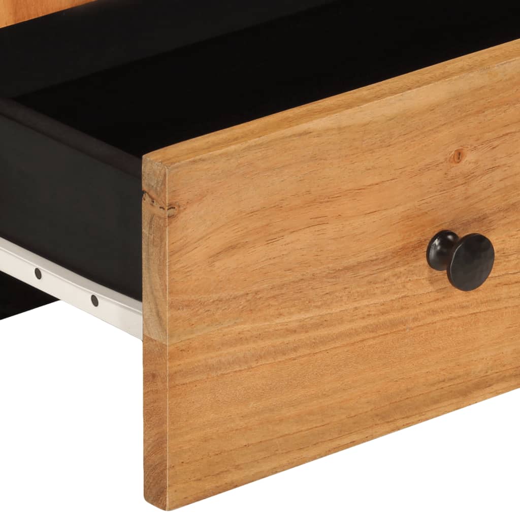vidaXL Hoge kast met lade 60x33x100 cm massief mangohout en ijzer