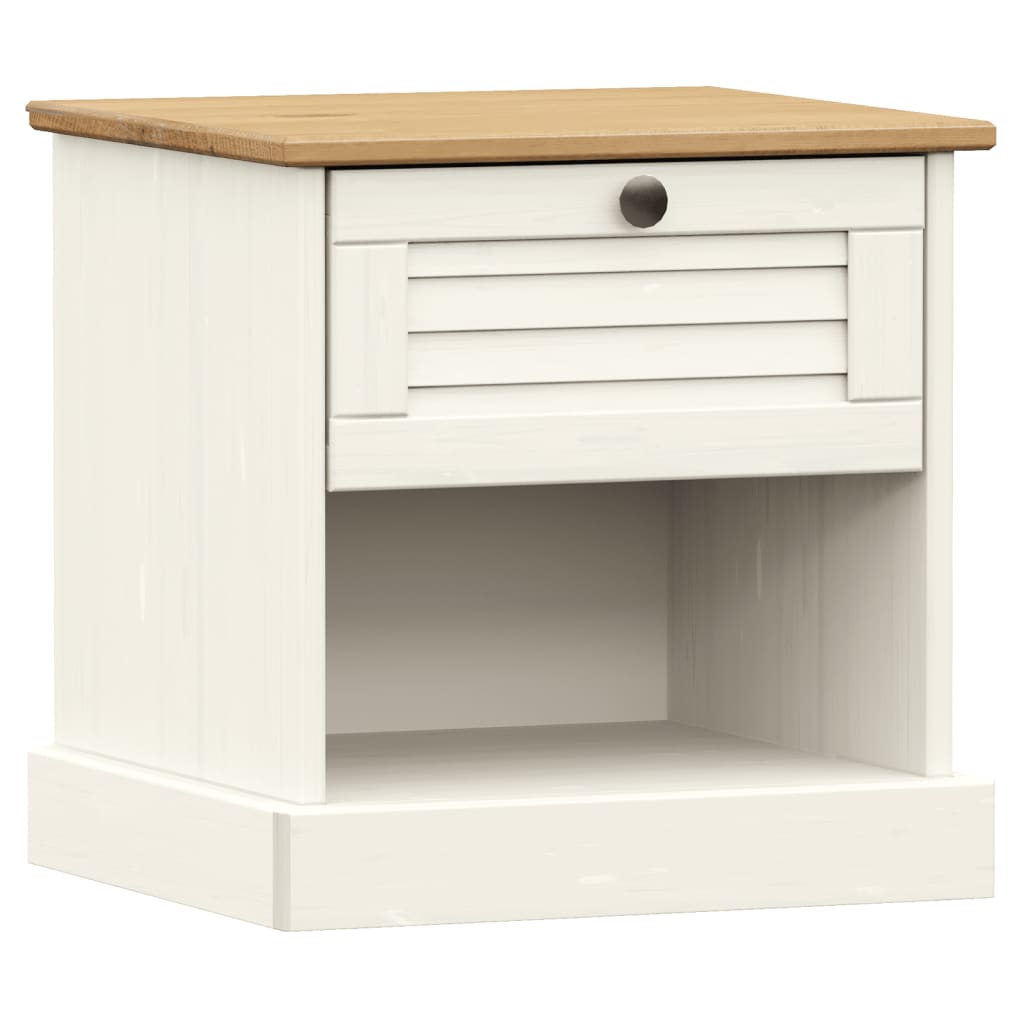 vidaXL VIGO Bedside Table 42x35x42 cm Solid Pinewood Grey