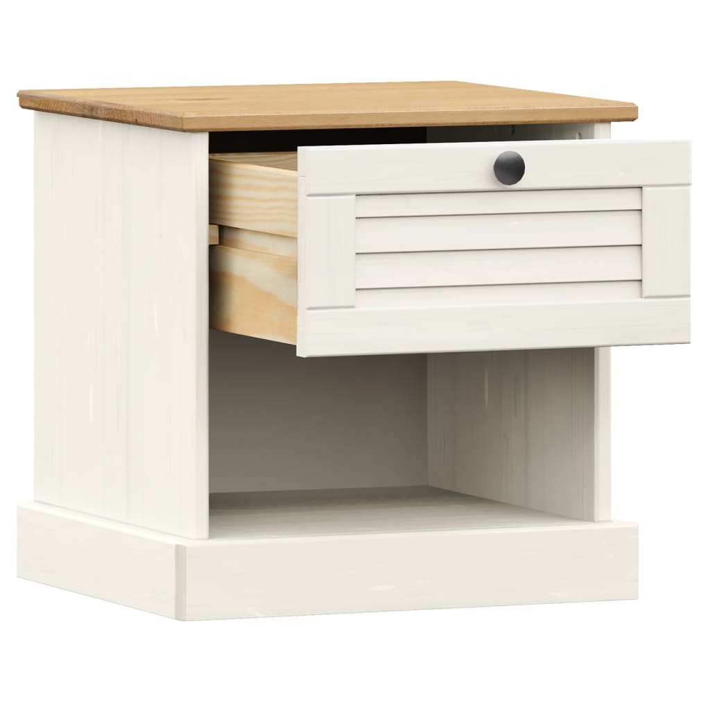 vidaXL VIGO Bedside Table 42x35x42 cm Solid Pinewood Grey