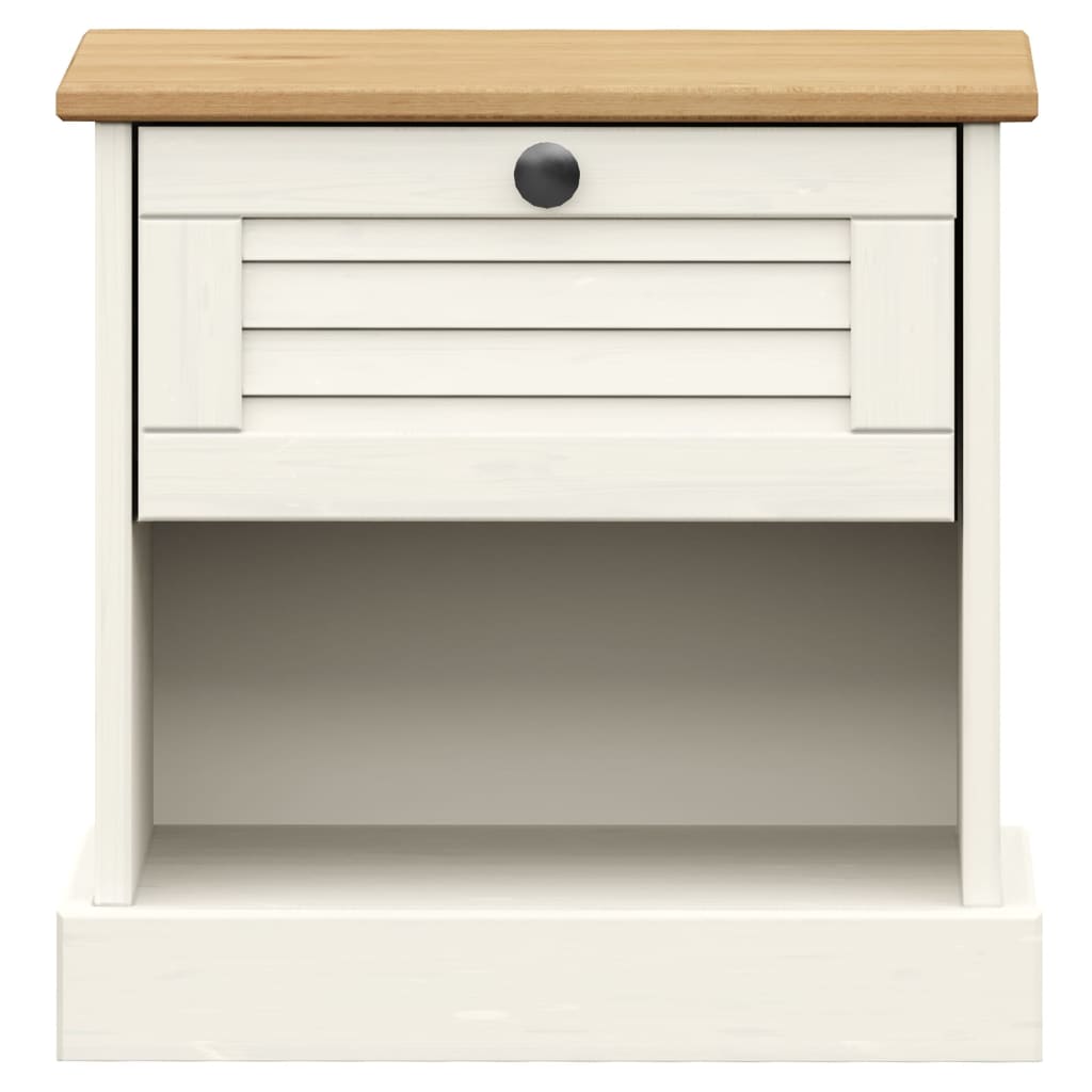 vidaXL VIGO Bedside Table 42x35x42 cm Solid Pinewood Grey
