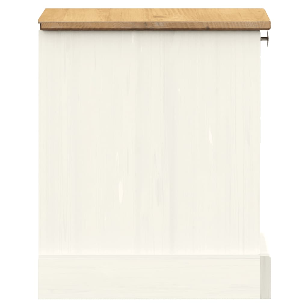 vidaXL VIGO Bedside Table 42x35x42 cm Solid Pinewood Grey