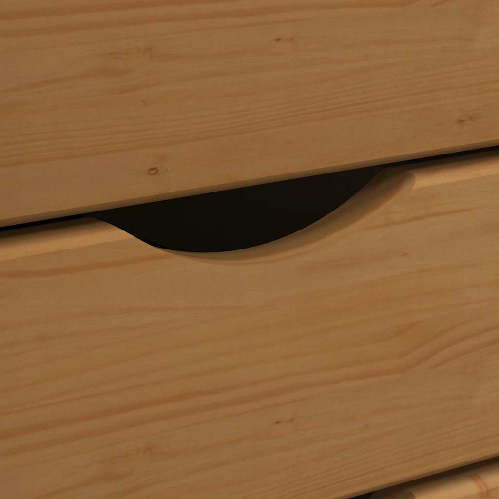 vidaXL Rolkast met bureau MOSS massief grenenhout zwart - Aashly
