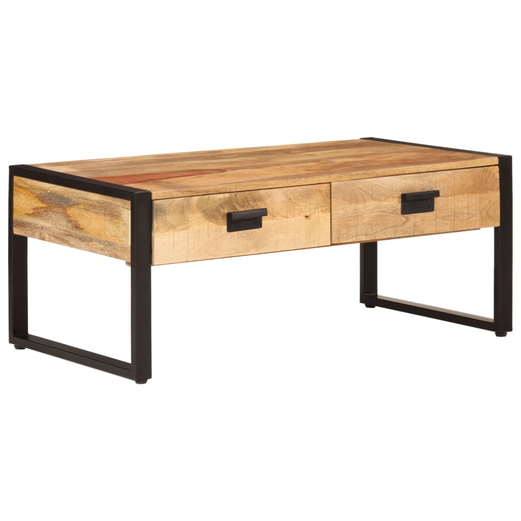 vidaXL Salontafel met 2 lades 100x60x40 cm massief mangohout