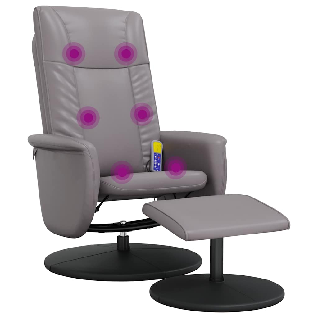vidaXL Adjustable Massage Chair with Footstool Faux Leather Black