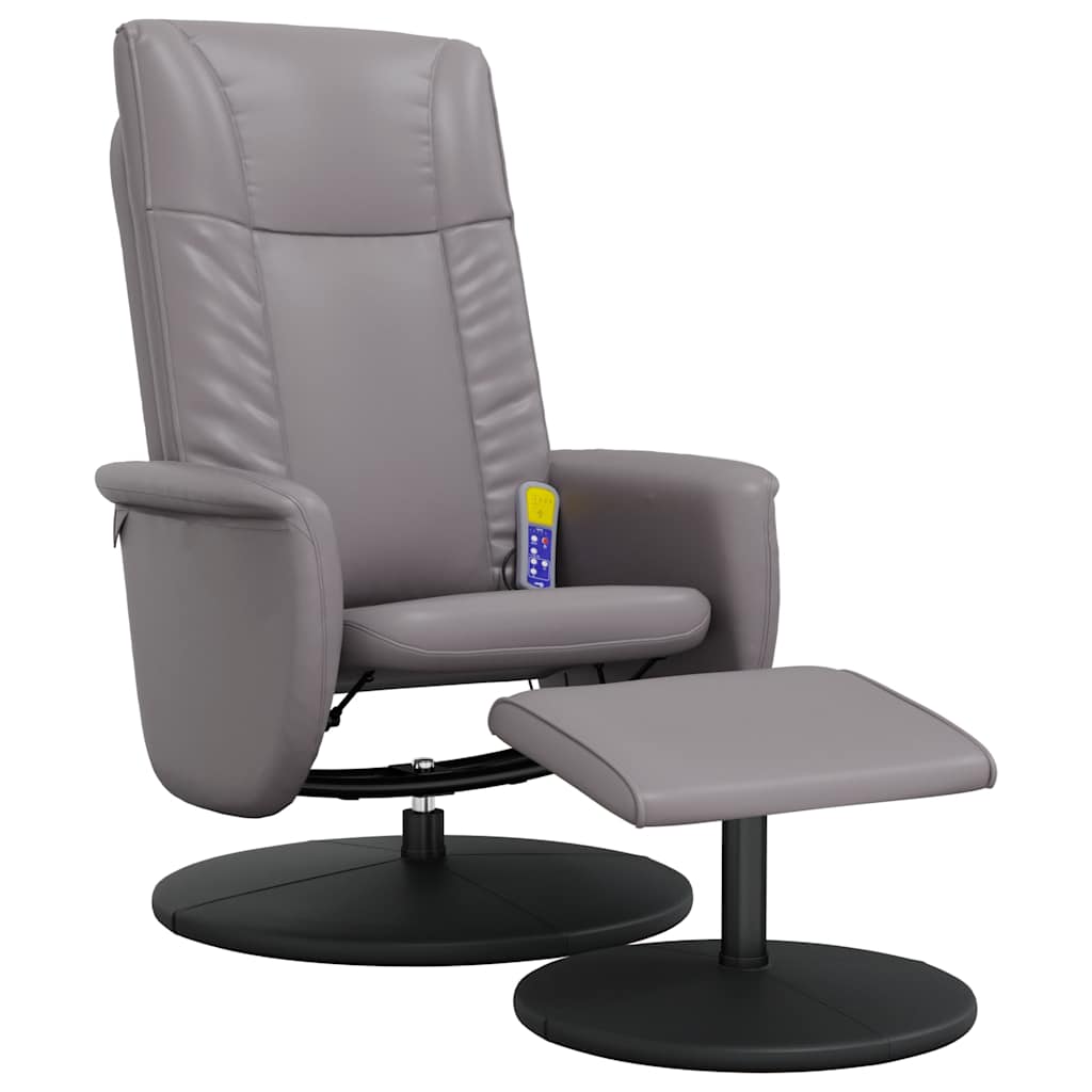 vidaXL Adjustable Massage Chair with Footstool Faux Leather Black