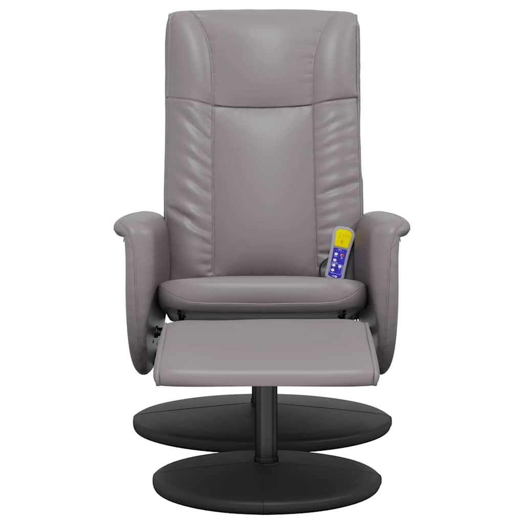 vidaXL Adjustable Massage Chair with Footstool Faux Leather Black