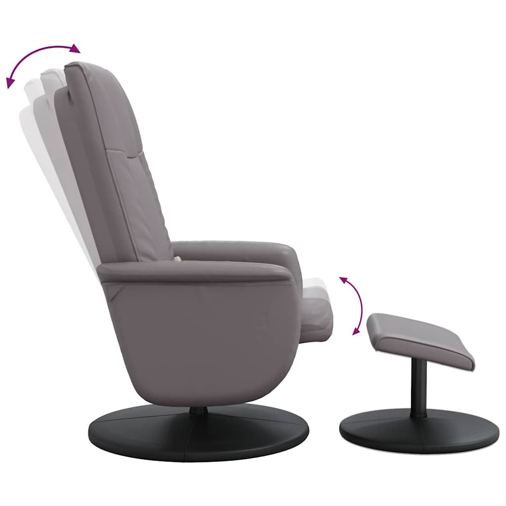 vidaXL Adjustable Massage Chair with Footstool Faux Leather Black