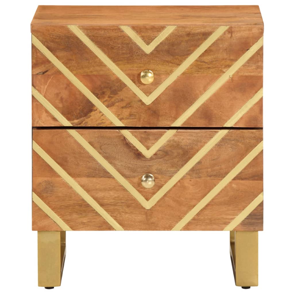 vidaXL Nachtkastje massief mangohout bruin en zwart