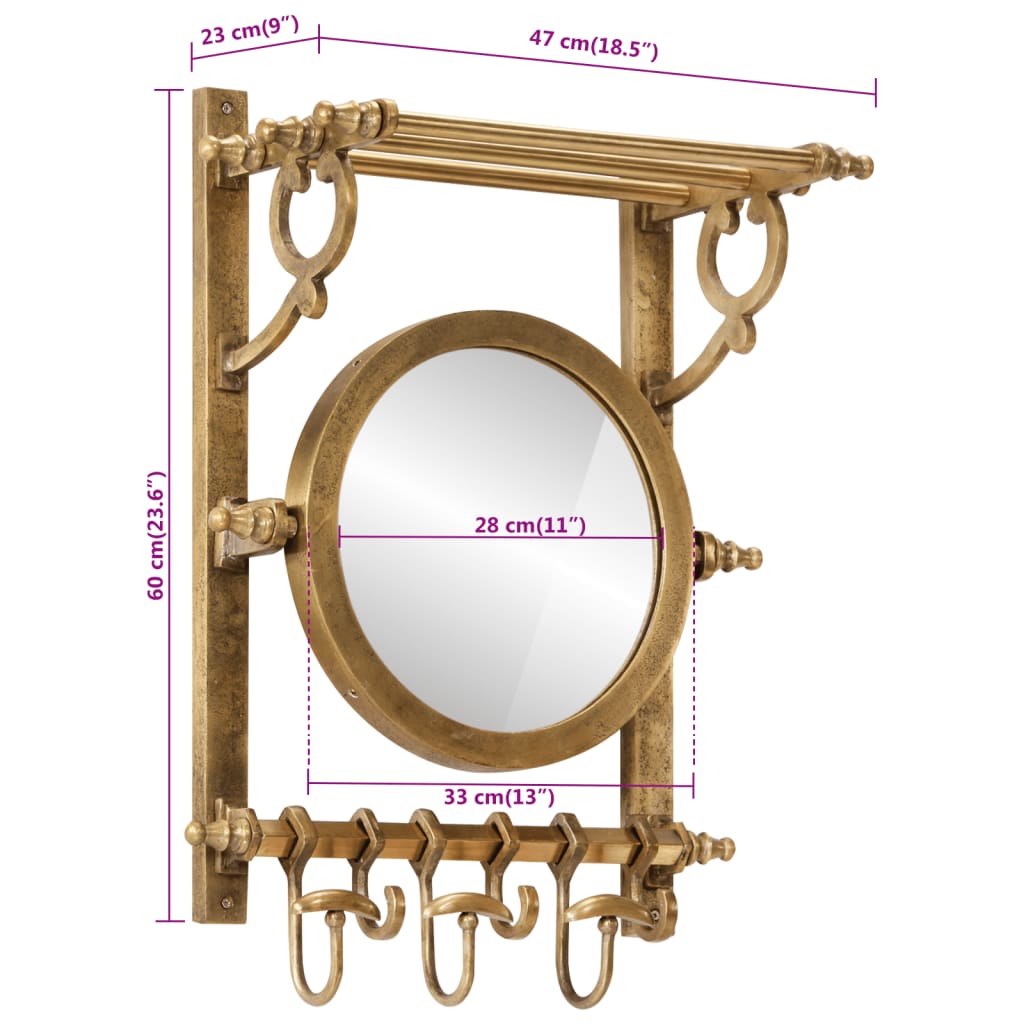 vidaXL Wall-Mounted Luggage Rack with Hangers Aluminum