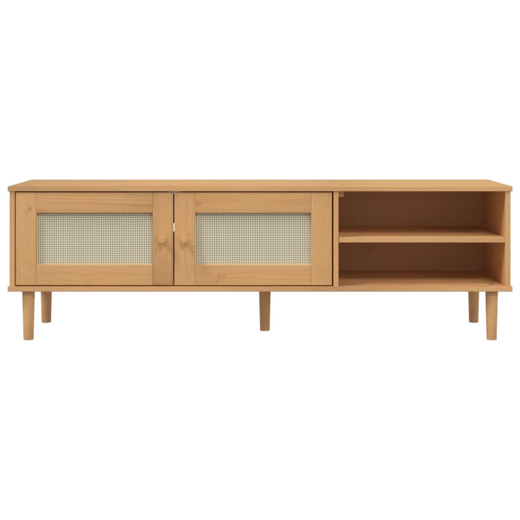 vidaXL TV Stand SENJA 158x40x49 cm Rattan-Look Pinewood Brown