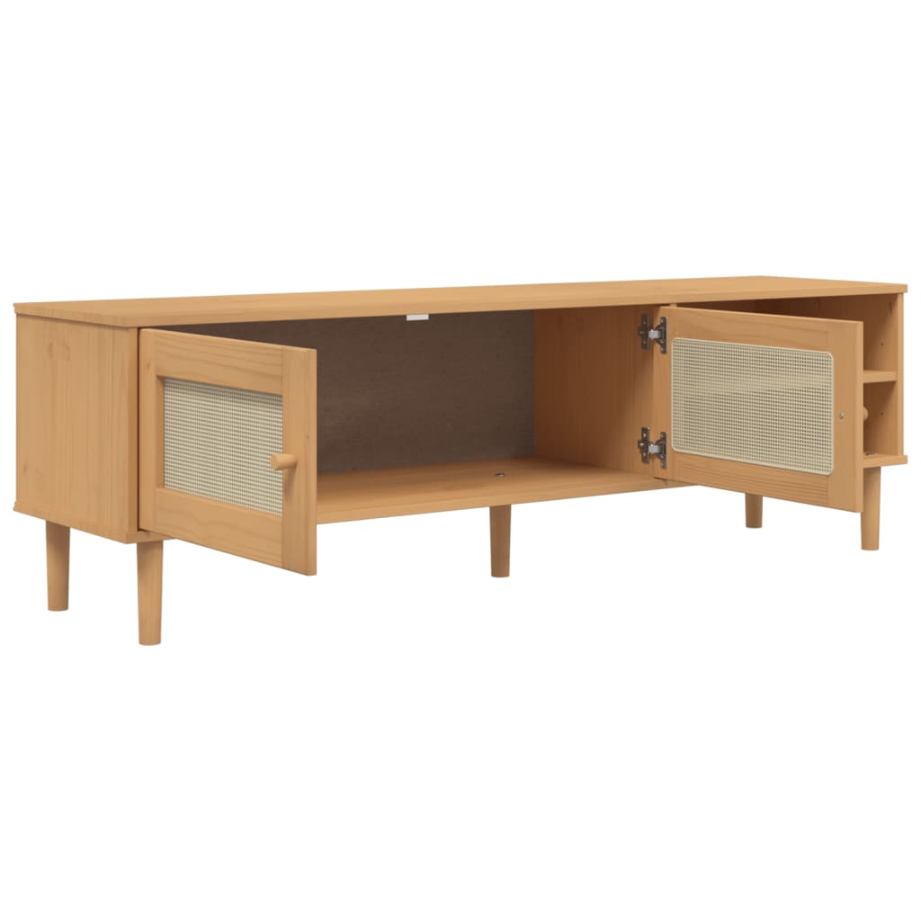 vidaXL TV Stand SENJA 158x40x49 cm Rattan-Look Pinewood Brown