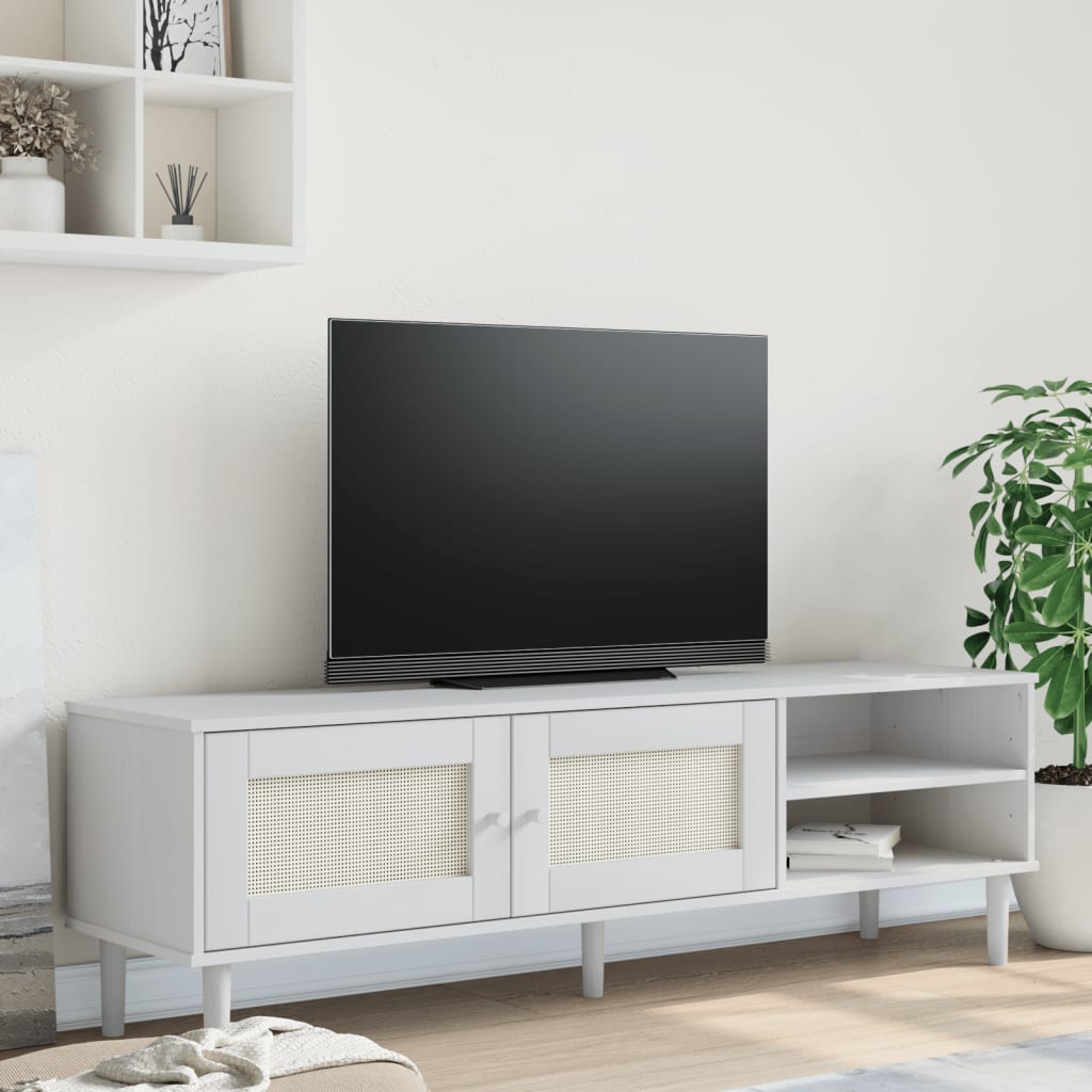 vidaXL TV Stand SENJA 158x40x49 cm Rattan-Look Pinewood Brown