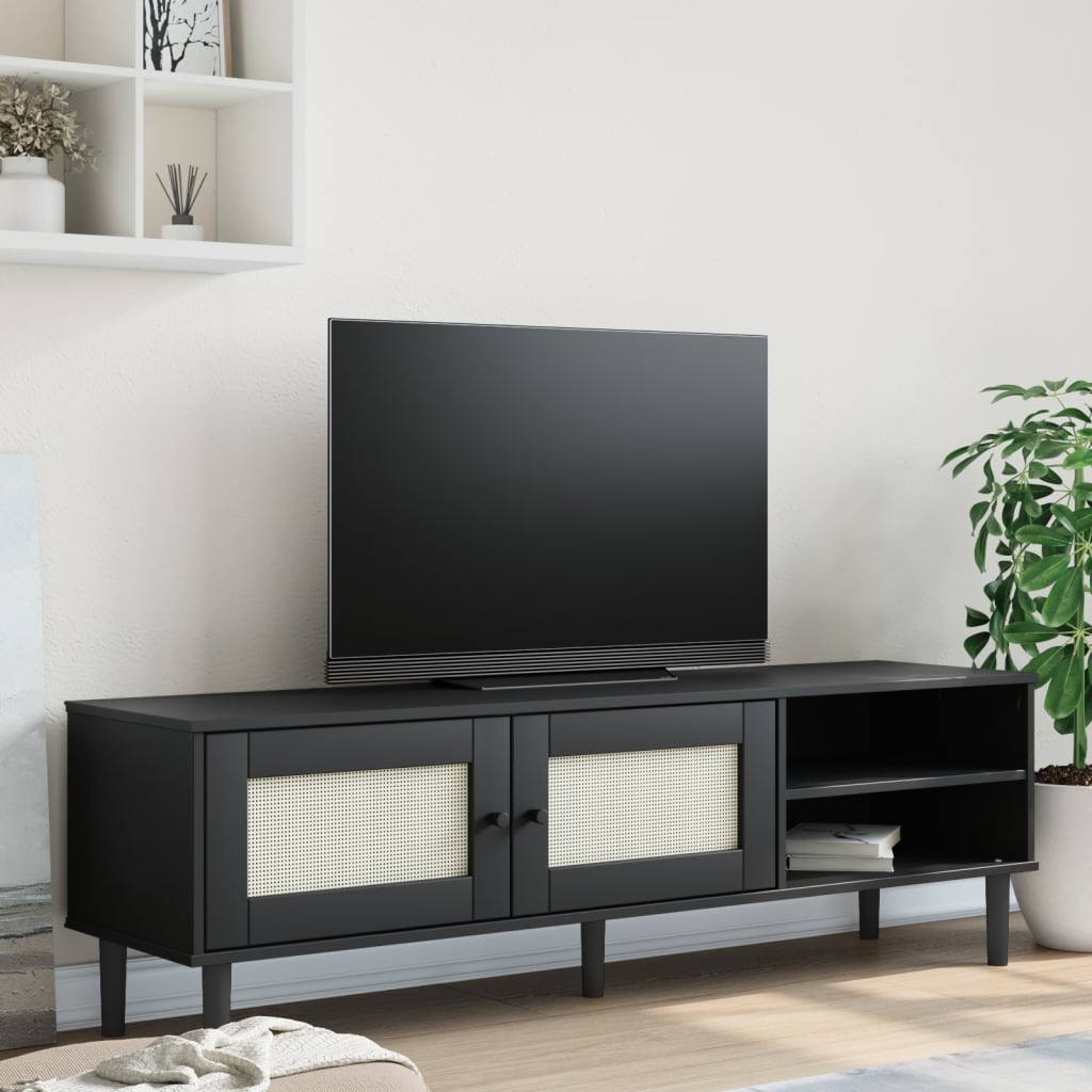 vidaXL TV Stand SENJA 158x40x49 cm Rattan-Look Pinewood Brown