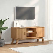 vidaXL TV stand OLDEN 114x43x57 cm solid pinewood white and brown