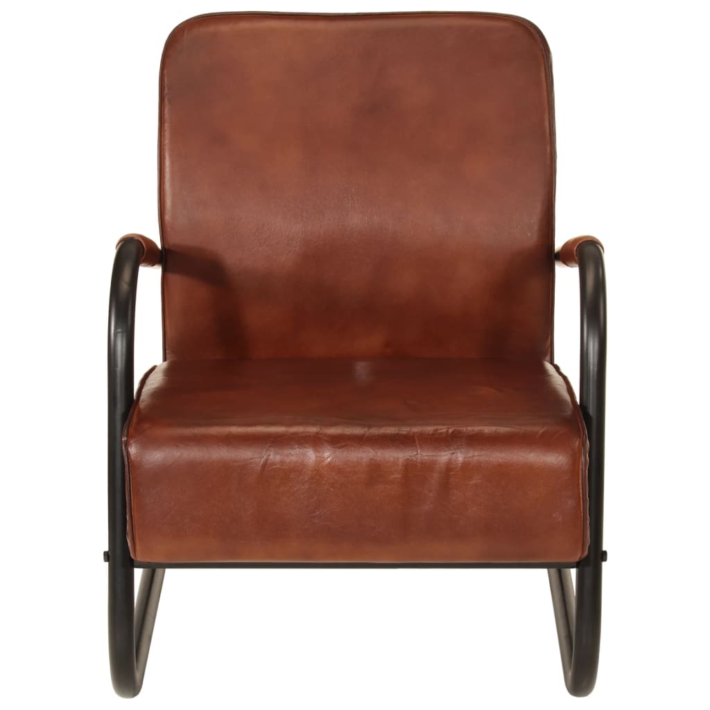 vidaXL Armchair genuine leather brown