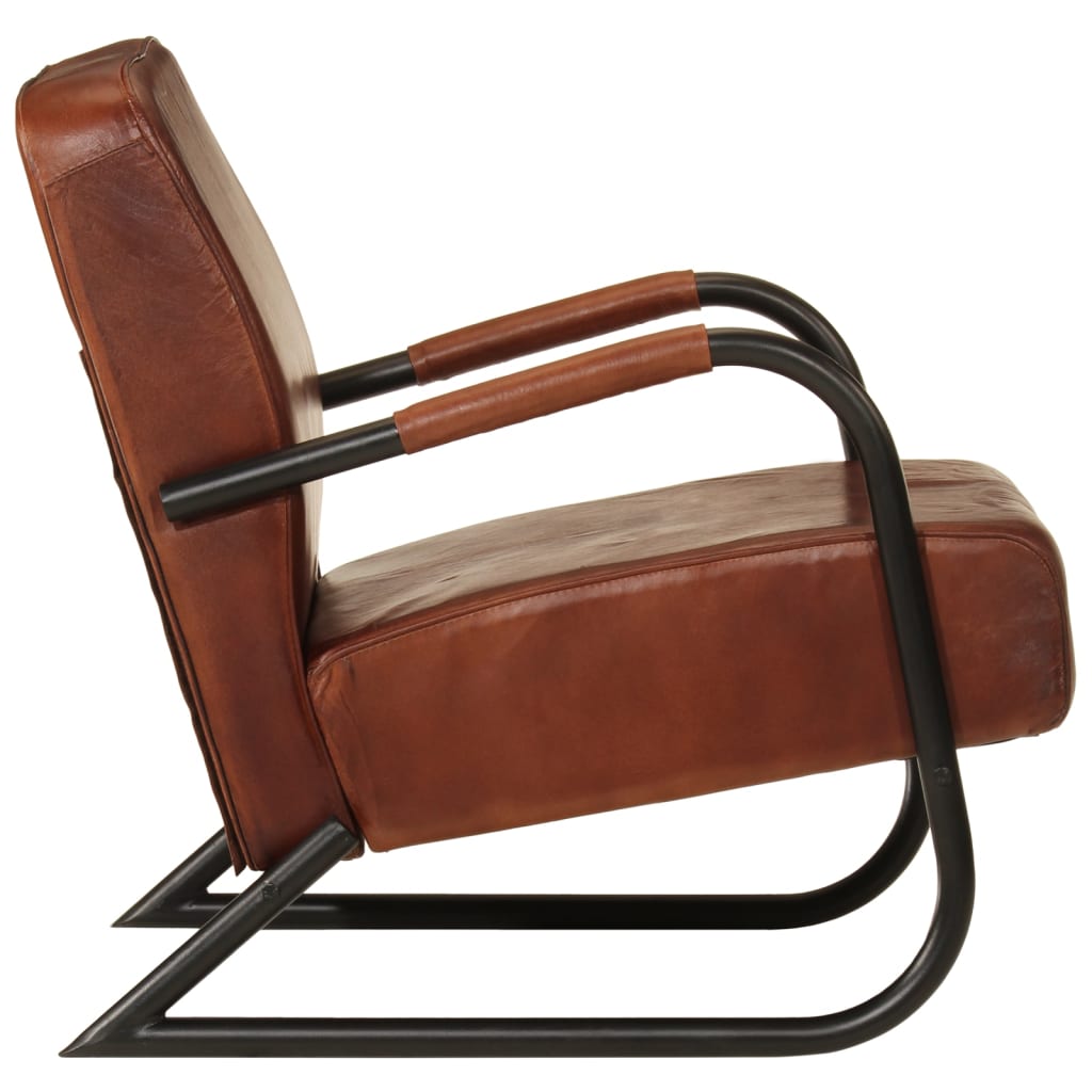 vidaXL Armchair genuine leather brown