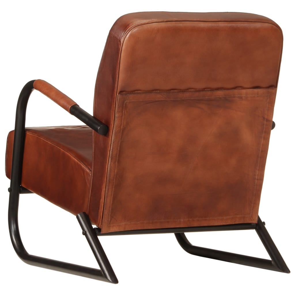 vidaXL Armchair genuine leather brown