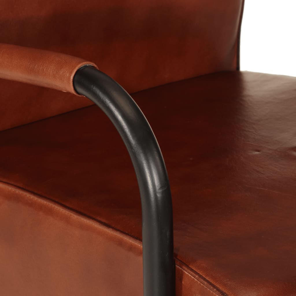 vidaXL Armchair genuine leather brown