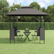 vidaXL Prieel met dak 300x300x270 cm staal antracietkleurig - Aashly