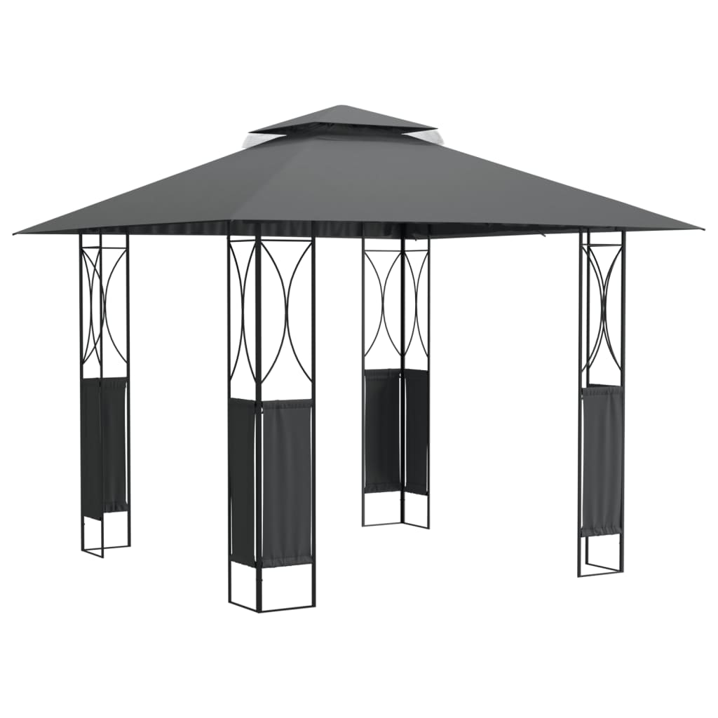 vidaXL Prieel met dak 300x300x270 cm staal antracietkleurig - Aashly