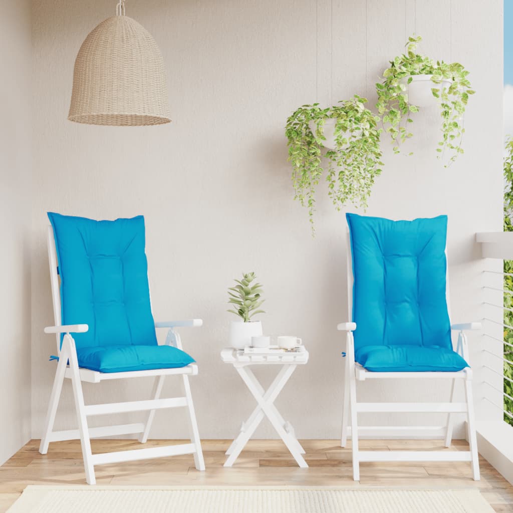 vidaXL Tuinstoelkussens 2 st hoge rug 120x50x7 cm stof groen