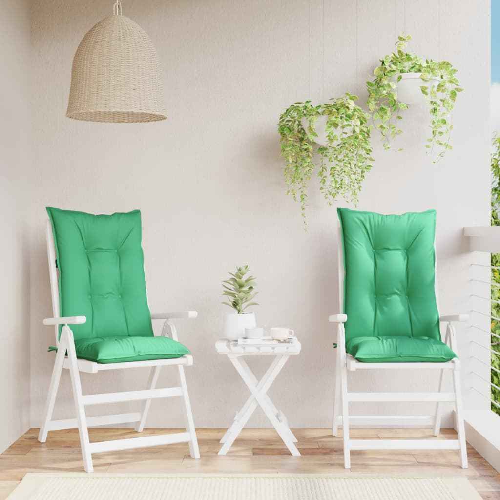 vidaXL Tuinstoelkussens 2 st hoge rug 120x50x7 cm stof groen