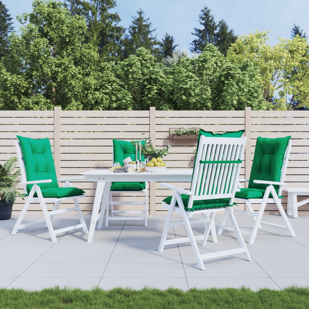 vidaXL Tuinstoelkussens 2 st hoge rug 120x50x7 cm stof groen