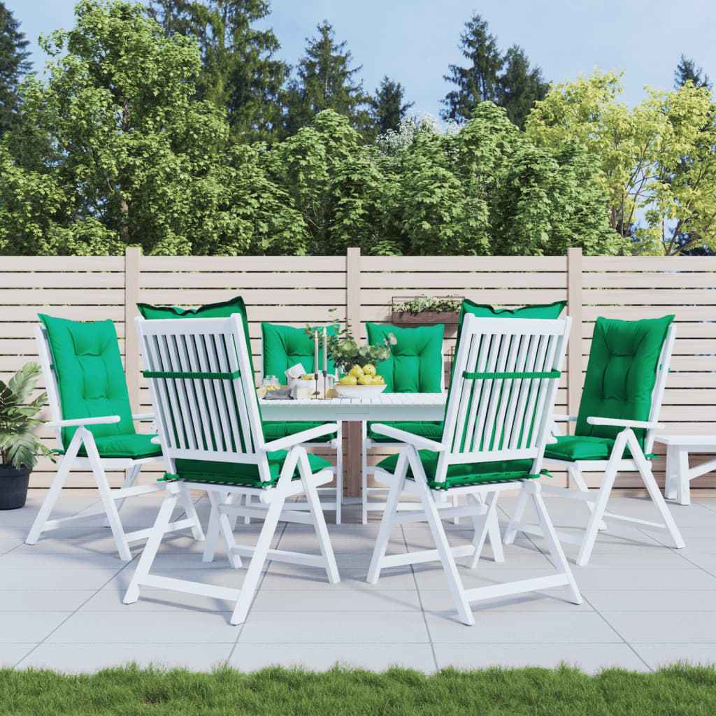 vidaXL Tuinstoelkussens 2 st hoge rug 120x50x7 cm stof groen