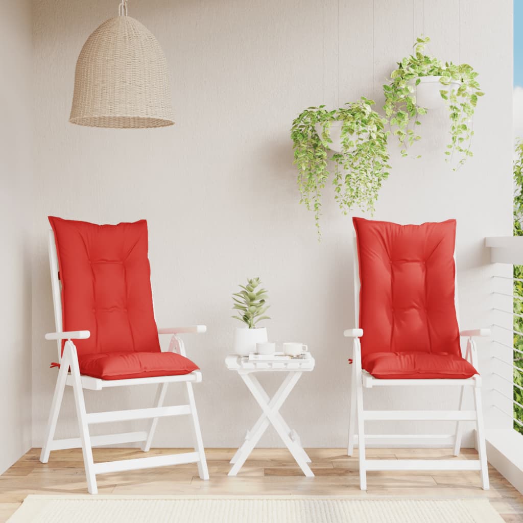 vidaXL Tuinstoelkussens 2 st hoge rug 120x50x7 cm stof groen