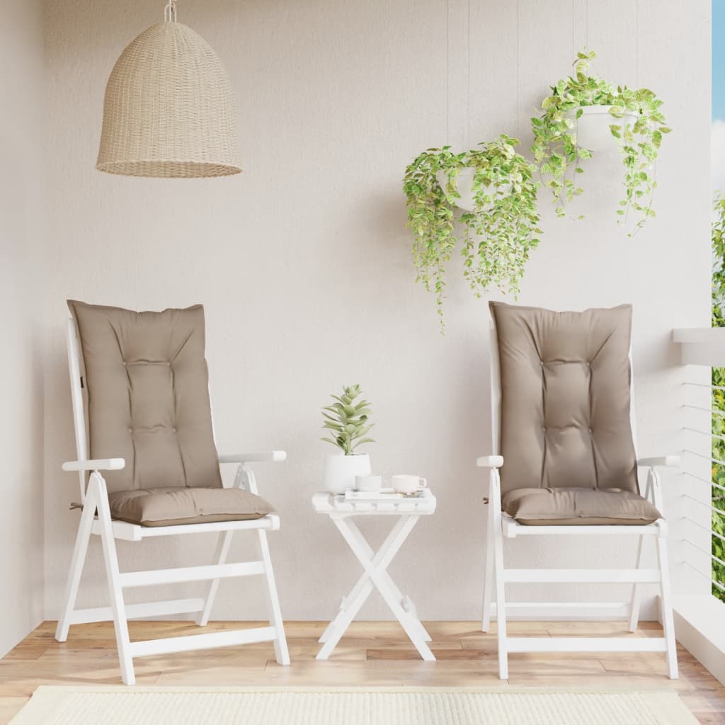 vidaXL Tuinstoelkussens 2 st hoge rug 120x50x7 cm stof groen