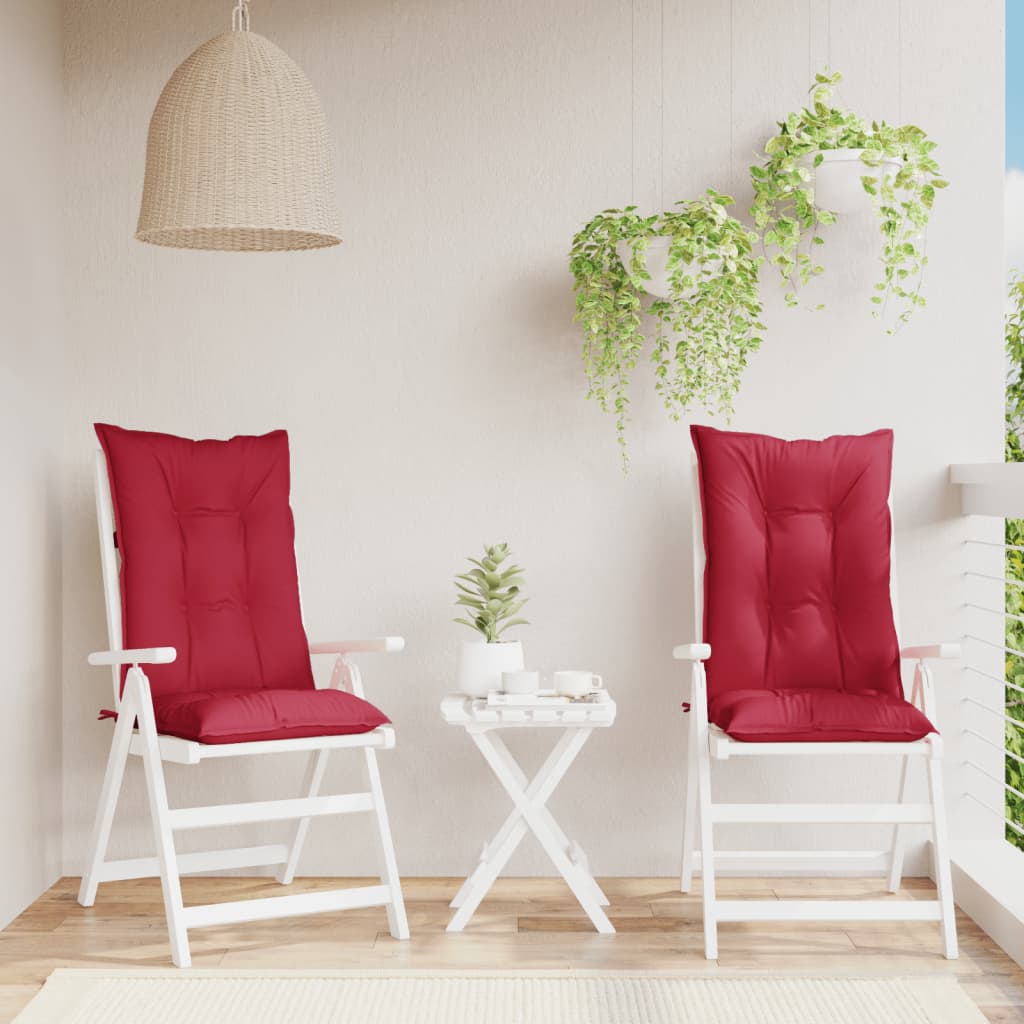 vidaXL Tuinstoelkussens 2 st hoge rug 120x50x7 cm stof groen
