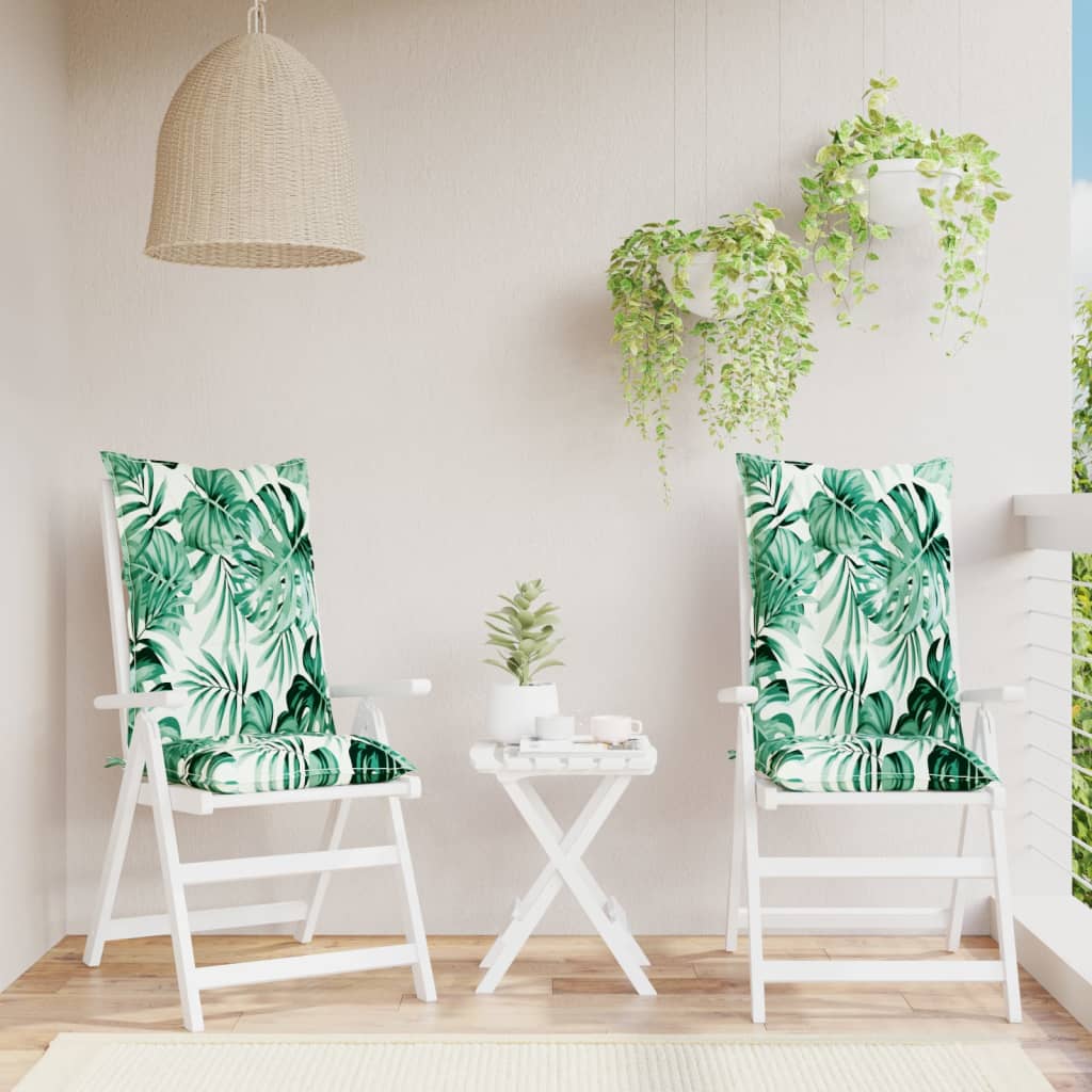 vidaXL Tuinstoelkussens 2 st hoge rug 120x50x7 cm stof groen
